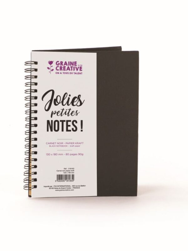 Black spiral notebook kraft paper 130 x 180 mm
