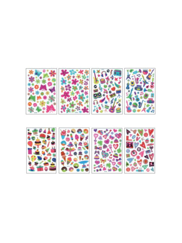 3D-gelstickers – Assortiment (8 stuks)