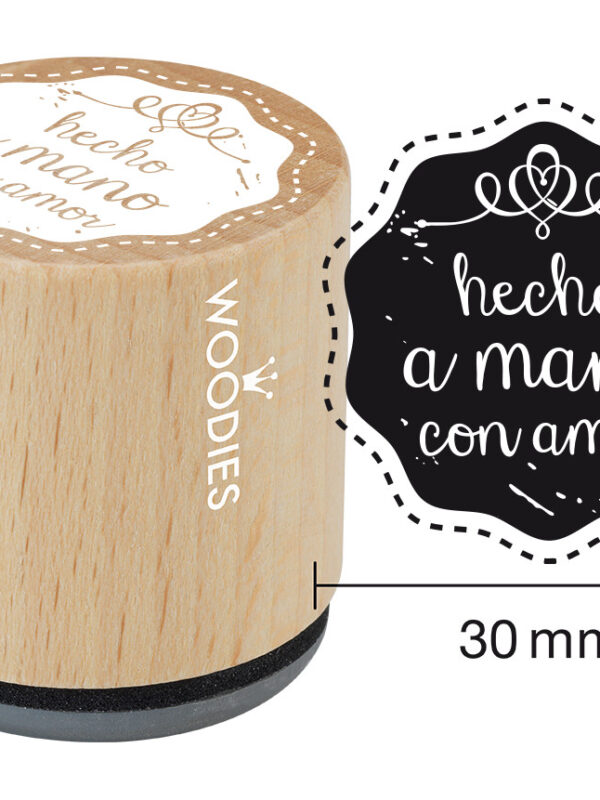 Woodies wooden stamp 30mm – Handmade with love