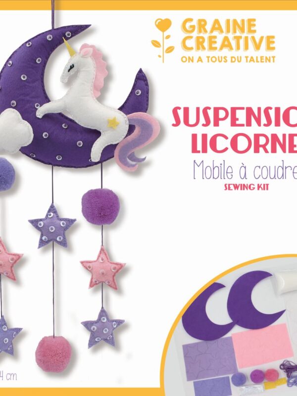 Sewing mobile kit – Unicorn hanging