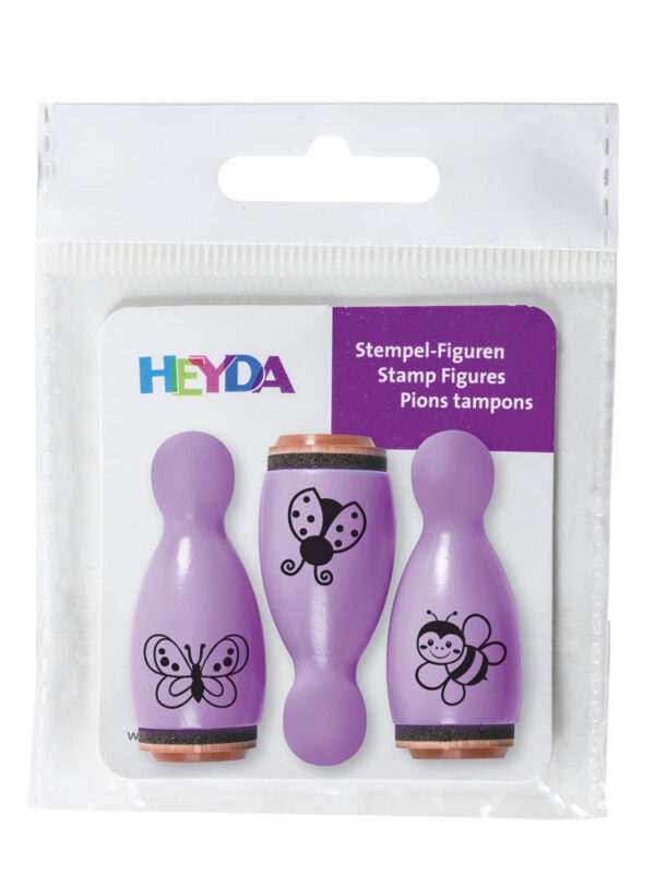 Stamp figures mini wood – Butterfly, bee and beetle (3 pcs)
