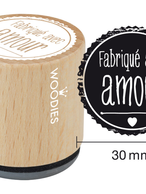 Woodies wooden stamp 30mm – Made with love