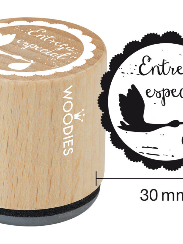 Woodies wooden stamp 30mm – Special delivery