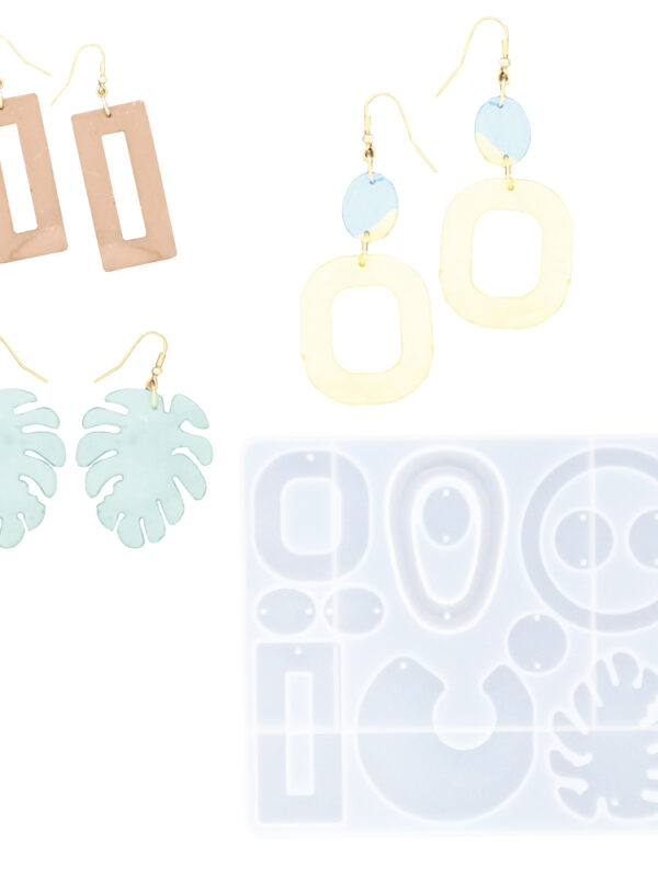 Silicone mould earrings abstract