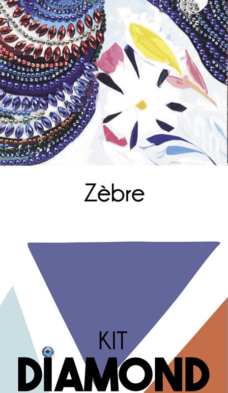 Diamond painting kit 30 cm x 40 cm – Zebra