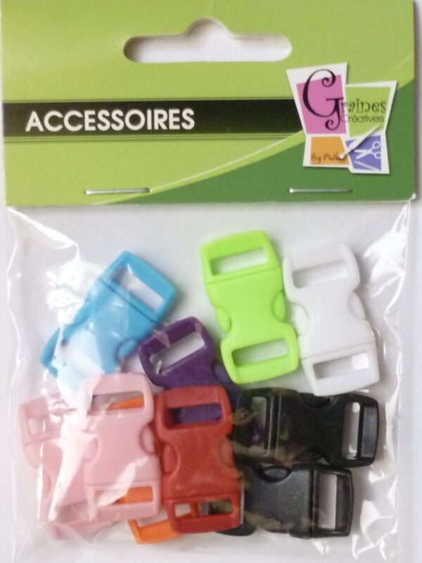 10 plastic clips assorted colours 10 / 30 x 15