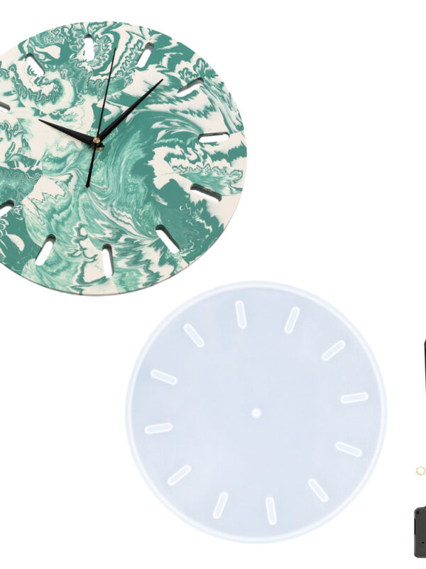 Horloge murale en moule silicone grand format (avec mécanisme)