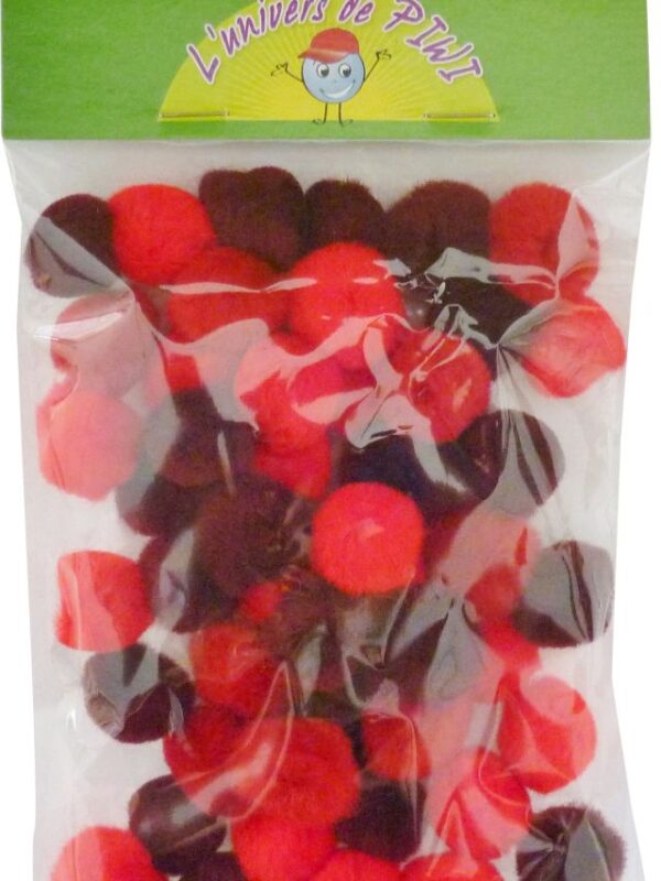 45 pompons Ø 15 red gradient acrylic