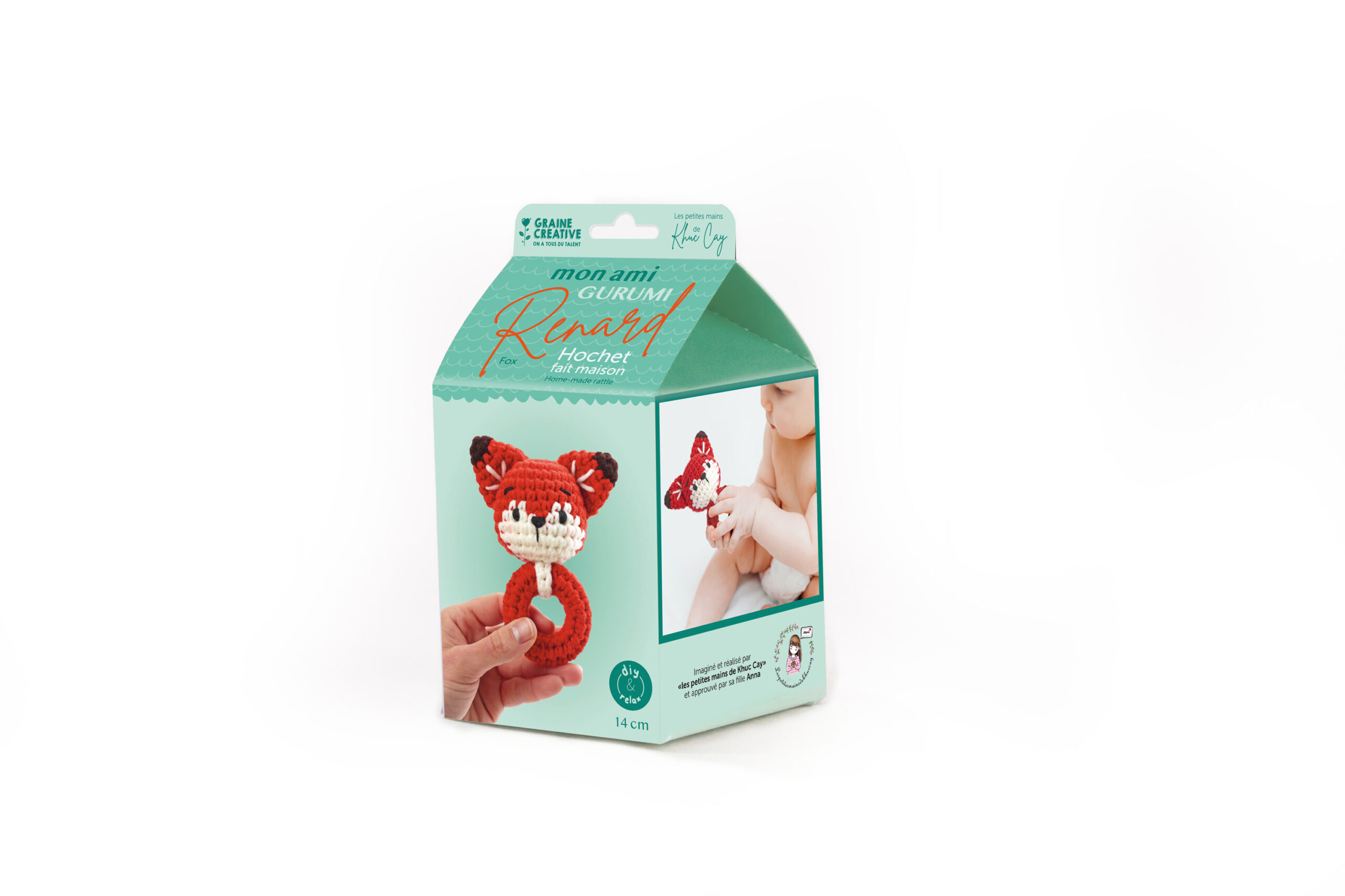 Embroidery kit 100 x 200 x 100 mm – Rattle fox - Unicraft